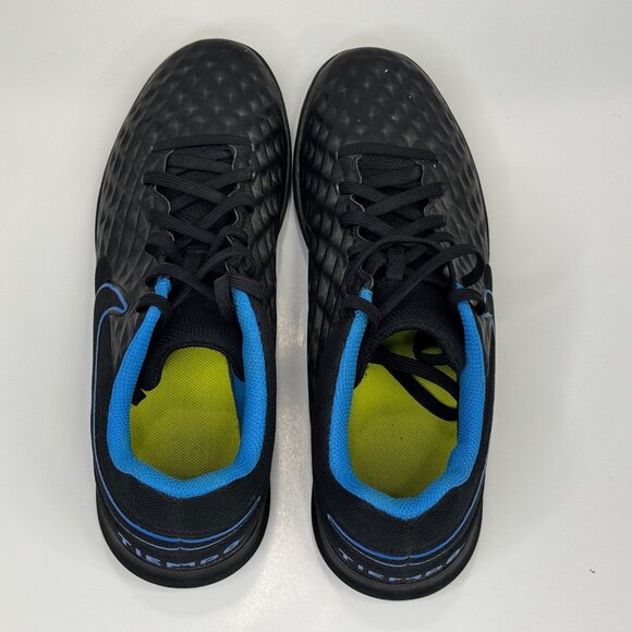 Nike Tiempo Legend 8 Club IC Mens 7 Soccer Shoes Black Blue Indoor AT6110-090 - Picture 7 of 10
